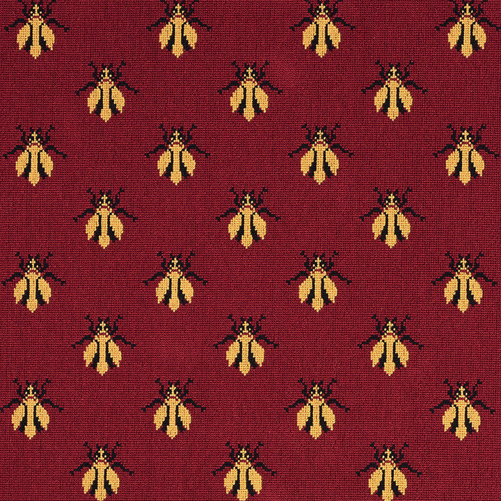 Bee Epingle Red 77410 by Schumacher Designer Fabric CUT & PATTERNED VELVETS COTTON 91% POLYESTER 9% BELGIUM </p><p>Repeat: Horizontal: 4 1/2" (11CM) and Vertical: 4" (10CM) 54 - Swanky Fabrics -