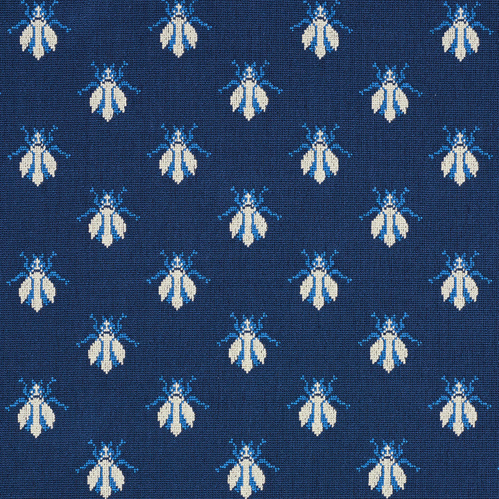Bee Epingle Blue 77411 by Schumacher Fabric CUT & PATTERNED VELVETS COTTON 91% POLYESTER 9% BELGIUM </p><p>Repeat: Horizontal: 4 1/2" (11CM) and Vertical: 4" (10CM) 54 - Fabric Carolina -