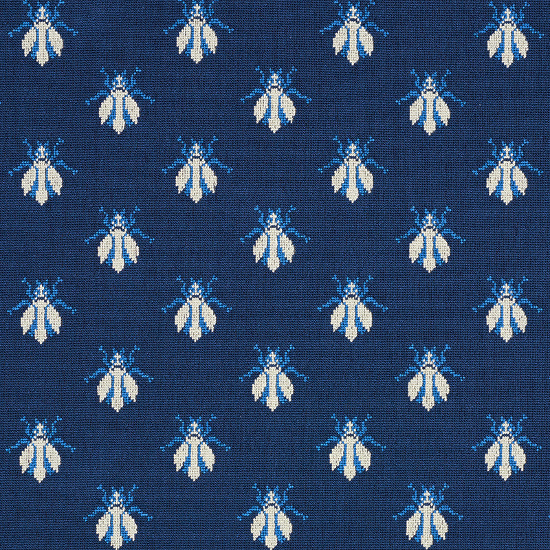 Bee Epingle Blue 77411 by Schumacher Fabric CUT & PATTERNED VELVETS COTTON 91% POLYESTER 9% BELGIUM </p><p>Repeat: Horizontal: 4 1/2" (11CM) and Vertical: 4" (10CM) 54 - Fabric Carolina -