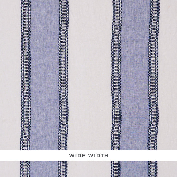 Senita Stripe Sheer Blue 77431 by Schumacher Fabric TRUE WEST LINEN 100% TURKEY </p><p>Repeat: Horizontal: and Vertical: 17 1/4" (44CM) 113 - Fabric Carolina -