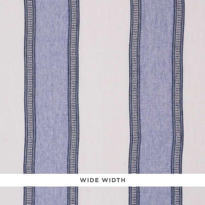 Senita Stripe Sheer Blue 77431 by Schumacher Designer Fabric TRUE WEST LINEN 100% TURKEY </p><p>Repeat: Horizontal: and Vertical: 17 1/4" (44CM) 113 - Swanky Fabrics -