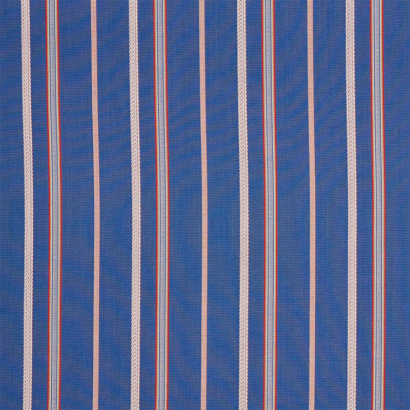 Kayenta Stripe Blue 77451 by Schumacher Fabric TRUE WEST See Sample INDIA - </p><p>Repeat: Horizontal: 6 3/4" (17CM) and Vertical: - 56" (142CM) - Fabric Carolina -