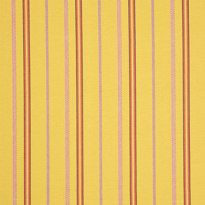 Kayenta Stripe Yellow 77452 by Schumacher Fabric Schumacher Fabric Kayenta Stripe Yellow 77452Fabric COTTON 100% INDIA </p><p>Repeat: H: HORZ. 6 3/4" (17CM), V: 0 56 - Fabric Carolina -