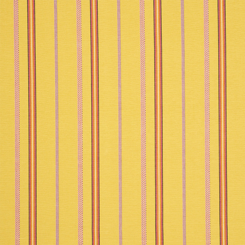Kayenta Stripe Yellow 77452 by Schumacher Fabric TRUE WEST See Sample INDIA - </p><p>Repeat: Horizontal: 6 3/4" (17CM) and Vertical: - 56" (142CM) - Fabric Carolina -