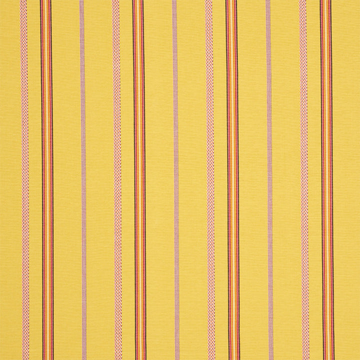 Kayenta Stripe Yellow 77452 by Schumacher Fabric TRUE WEST See Sample INDIA - </p><p>Repeat: Horizontal: 6 3/4" (17CM) and Vertical: - 56" (142CM) - Fabric Carolina -