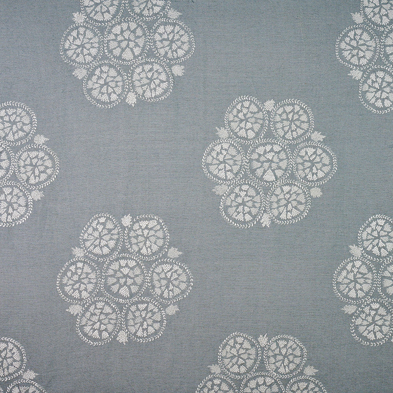 Isla Hand Embroidery Sky 77490 by Schumacher Fabric NEW TRADITIONAL II COTTON 35% LINEN 30% INDIA </p><p>Repeat: Horizontal: 26 1/4" (67CM) and Vertical: 21" (53CM) 57 - Fabric Carolina -