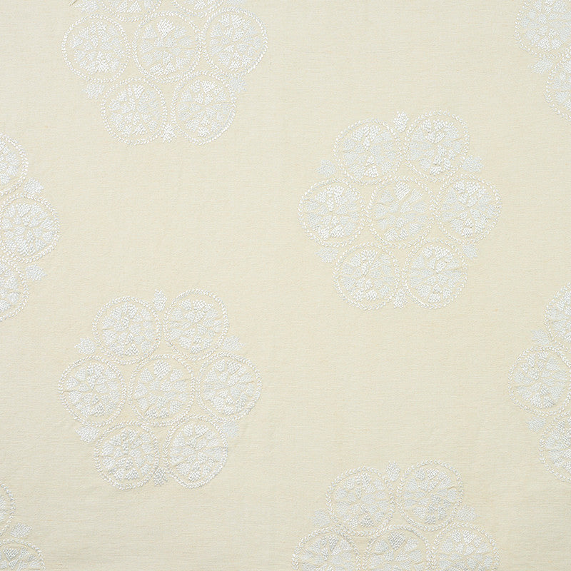 Isla Hand Embroidery Ivory 77491 by Schumacher Fabric NEW TRADITIONAL II See Sample INDIA - </p><p>Repeat: Horizontal: 26 1/4" (67CM) and Vertical: 21" (53CM) 57" (145CM) - Fabric Carolina -