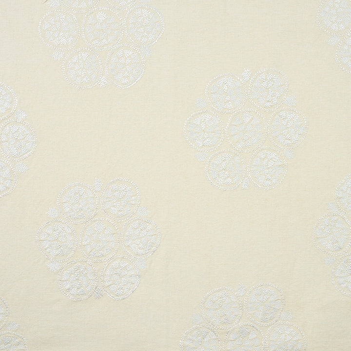 Isla Hand Embroidery Ivory 77491 by Schumacher Fabric NEW TRADITIONAL II See Sample INDIA - </p><p>Repeat: Horizontal: 26 1/4" (67CM) and Vertical: 21" (53CM) 57" (145CM) - Fabric Carolina -