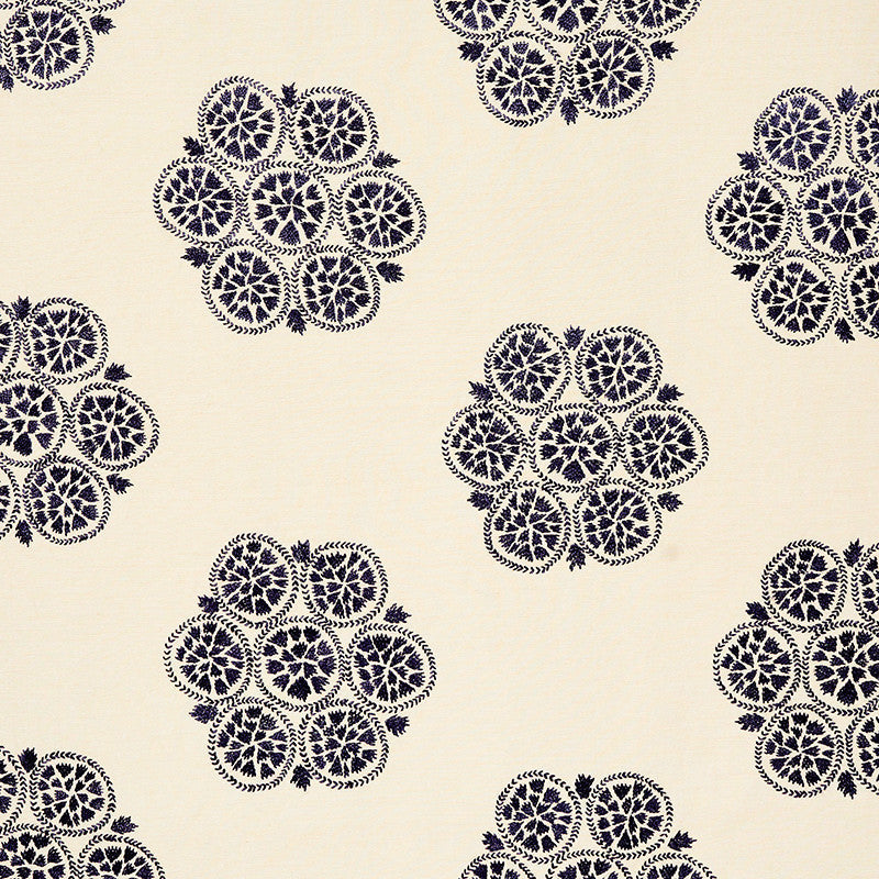 Isla Hand Embroidery Slate 77492 by Schumacher Designer Fabric NEW TRADITIONAL II COTTON 35% LINEN 30% INDIA </p><p>Repeat: Horizontal: 26 1/4" (67CM) and Vertical: 21" (53CM) 57 - Swanky Fabrics -