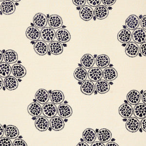 Isla Hand Embroidery Slate 77492 by Schumacher Fabric