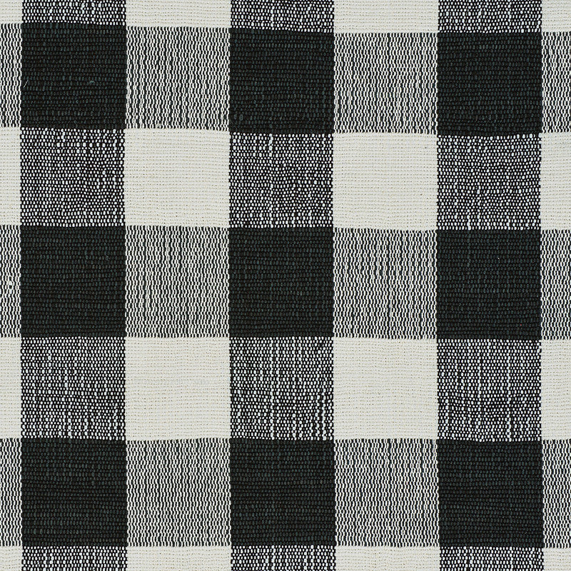 Barnes Performance Check Black 77552 by Schumacher Fabric NEW TRADITIONAL II See Sample INDIA - </p><p>Repeat: Horizontal: 6 1/4" (16CM) and Vertical: 6 1/4" (16CM) 55" (140CM) - Fabric Carolina -