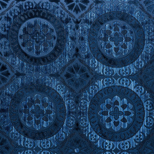 Suzani Strie Velvet Sapphire 77640 by Schumacher Fabric