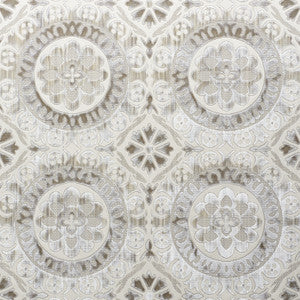 Suzani Strie Velvet Pearl 77642 by Schumacher Fabric