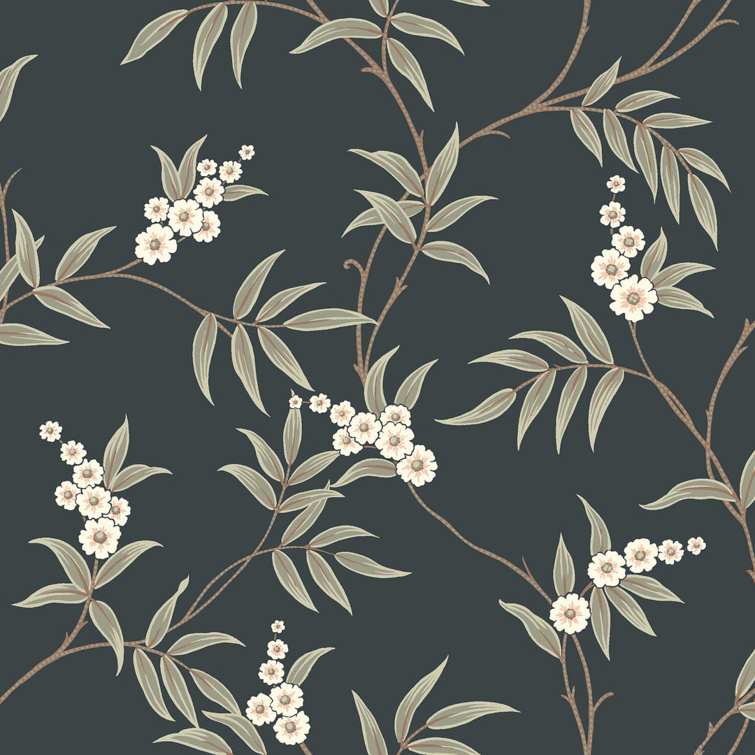 Floral Tree - Spruce by Schumacher Wallcovering