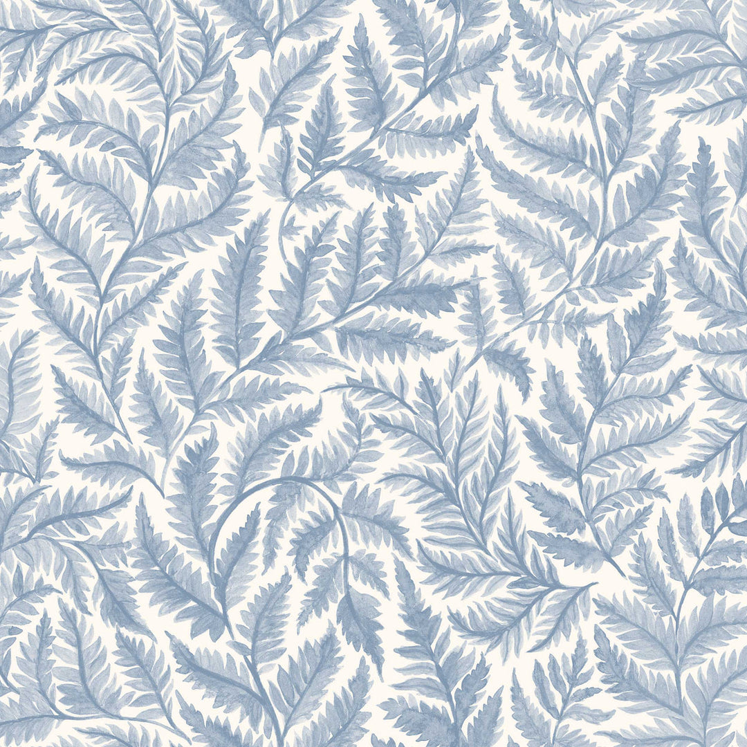 Ferns - Blue by Schumacher Wallcovering
