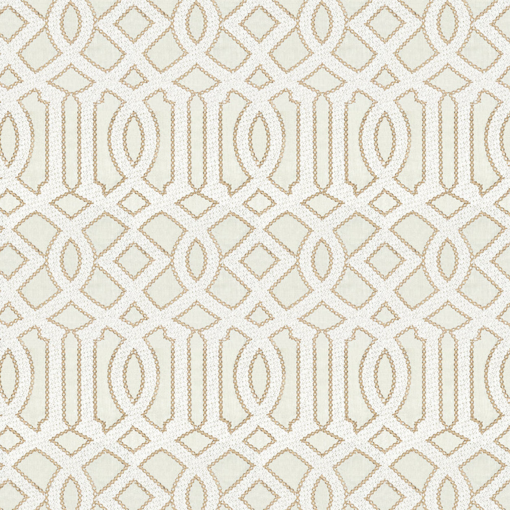 7801-11 Interlachen Emb Sanddune by Bassett Mcnab Designer Fabric BASSETT MCNAB ORIGINS 100%LIN INDIA Horizontal: 6.625 and Vertical: 12.5 53 in - Swanky Fabrics -