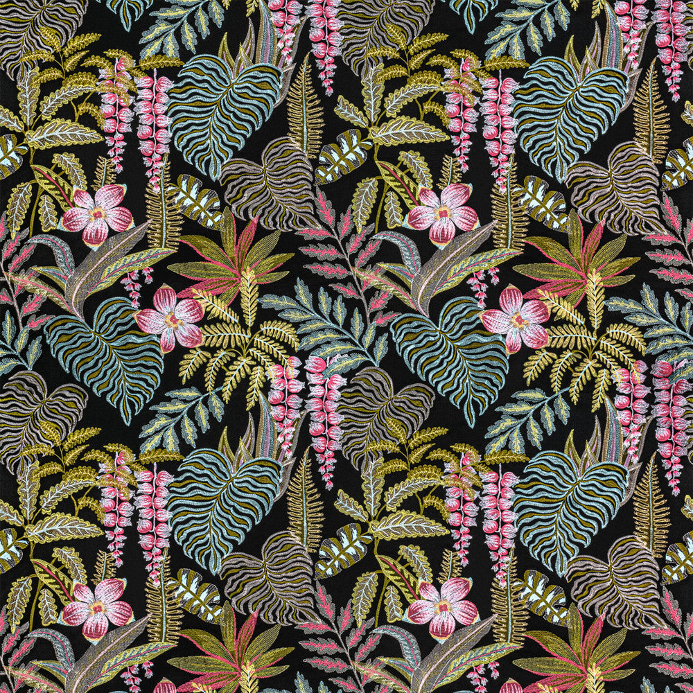 7806-10 Tropicale Black by Bassett Mcnab Fabric BASSETT MCNAB SIGNATURE 100%COT %VEMB INDIA Horizontal: 26 and Vertical: 30 52.75 in - Fabric Carolina -