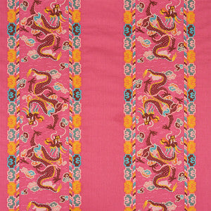 Lotan Dragon Embroidery Pink 78092 by Schumacher Fabric