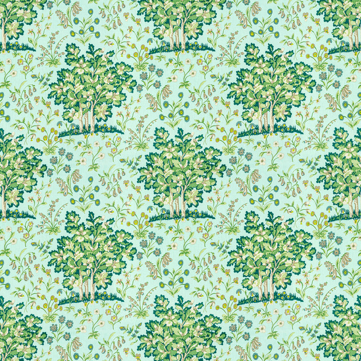 7813-49 Medieval Garden Seaglass by Bassett Mcnab Fabric BASSETT MCNAB SIGNATURE 100%LIN USA Horizontal: 27 and Vertical: 25.25 54 in - Fabric Carolina -