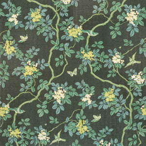 7814-15 Birds And Butterfly Herringbone Woodland by Bassett Mcnab Fabric