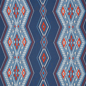 Bayeta Embroidery Blue & Red 78150 by Schumacher Fabric