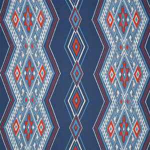 Bayeta Embroidery Blue & Red 78150 by Schumacher Fabric