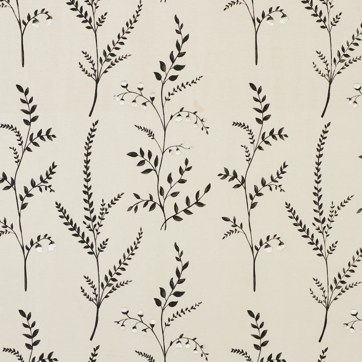 Cynthia Embroidered Print Black 78352 by Schumacher Fabric EXQUISITE EMBROIDERIES See Sample INDIA - </p><p>Repeat: Horizontal: 17" (43CM) and Vertical: 16 1/4" (41CM) 51 1/4" - Fabric Carolina -