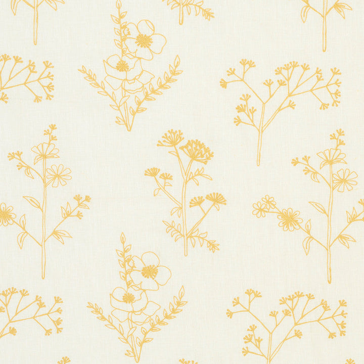 Lisbeth Embroidery Marigold 78362 by Schumacher Designer Fabric EXQUISITE EMBROIDERIES See Sample INDIA - </p><p>Repeat: Horizontal: 17 3/8" (44CM) and Vertical: 14 3/4" (37CM) 54" - Swanky Fabrics -