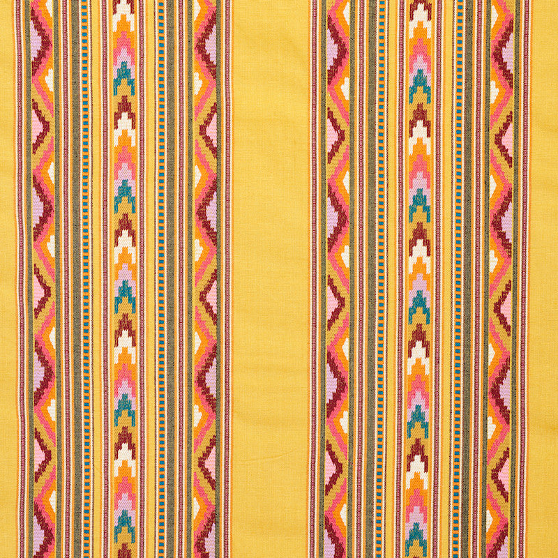 Zarzuela Stripe Embroidery Saffron 78391 by Schumacher Fabric EXQUISITE EMBROIDERIES COTTON 68% LINEN 32% INDIA </p><p>Repeat: Horizontal: 13 1/4" (34CM) and Vertical: 7 7/8" (20CM) 53 - Fabric Carolina -