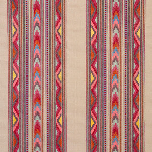 Zarzuela Stripe Embroidery Multi 78392 by Schumacher Fabric