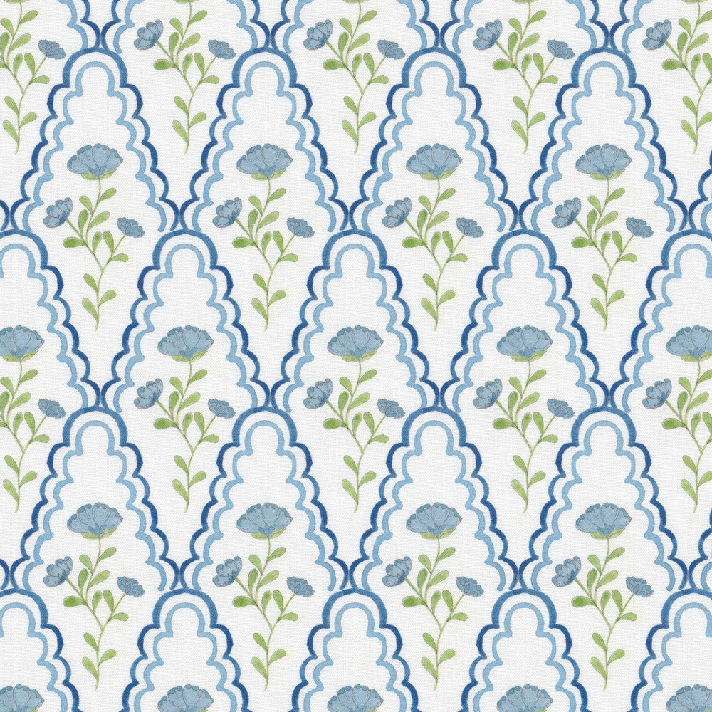 7848 Scallop Floral 3 Denim by Aoc Fabric Aoc Fabric 7848 Scallop Floral 3 DenimFabric The Art Of Color Morningside 97%Cot 3%Lin USA </p><p>Repeat: H: 4.25, V: 18.875 58 in - Fabric Carolina -