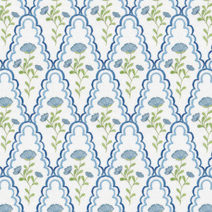 7848 Scallop Floral 3 Denim by Aoc Fabric