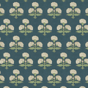 7857 Hydrangea 1 Indigo by Bassett Mcnab Fabric