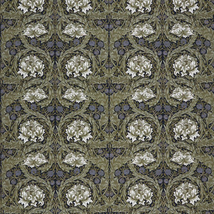 7860 African Marigold 1 Navy by Wmah Fabric Wmah Fabric 7860 African Marigold 1 NavyFabric WILLIAM MORRIS AT HOME KELMSCOTT GARDENS VOL 2 100%COT SPAIN </p><p>Repeat: H: 27.500, V: 16.125 55 in - Fabric Carolina -