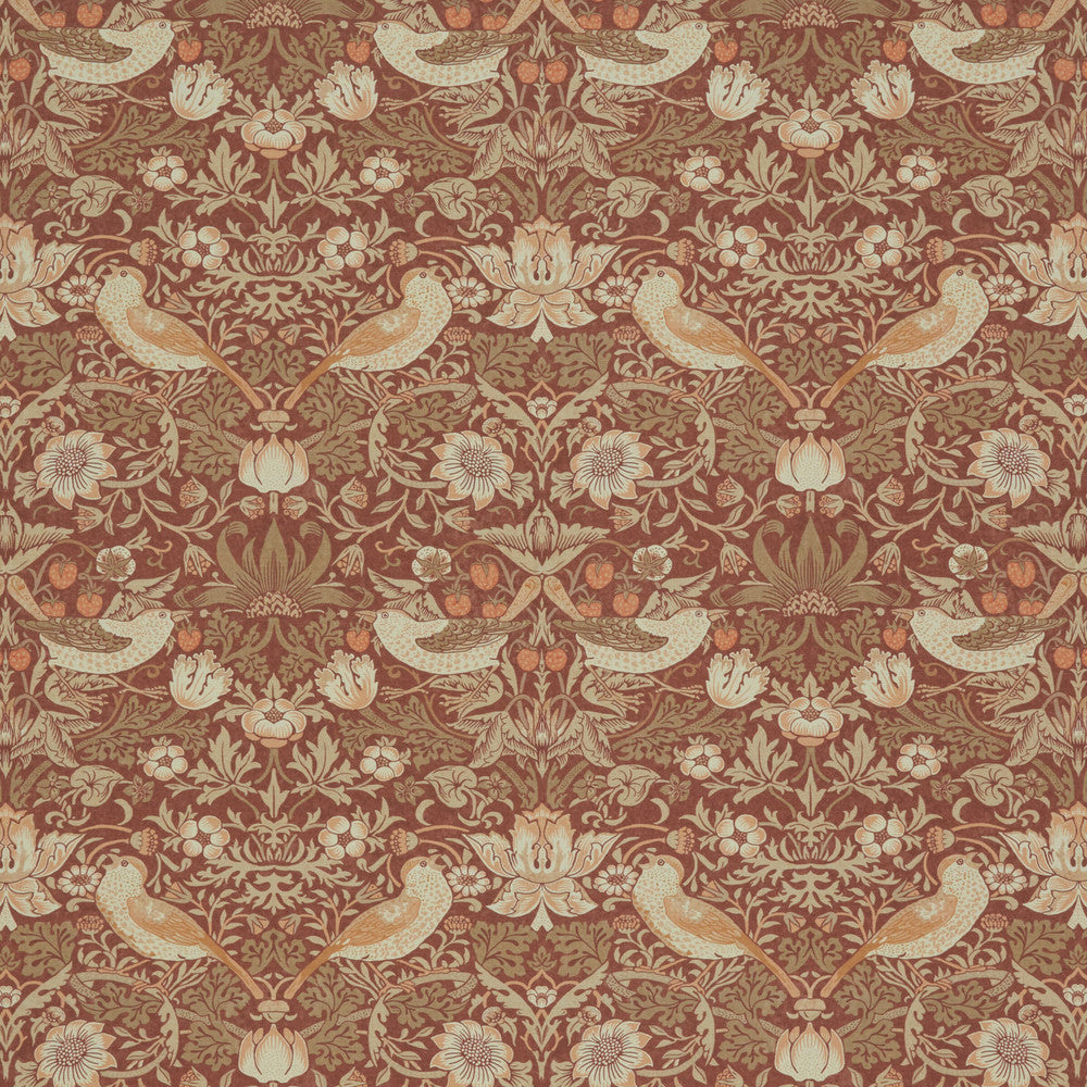 7866 Strawberry Thief 1 Pepper by Wmah Fabric Wmah Fabric 7866 Strawberry Thief 1 PepperFabric WILLIAM MORRIS AT HOME KELMSCOTT GARDENS VOL 1 100%COT SPAIN </p><p>Repeat: H: 18.250, V: 20.375 55 in - Fabric Carolina -