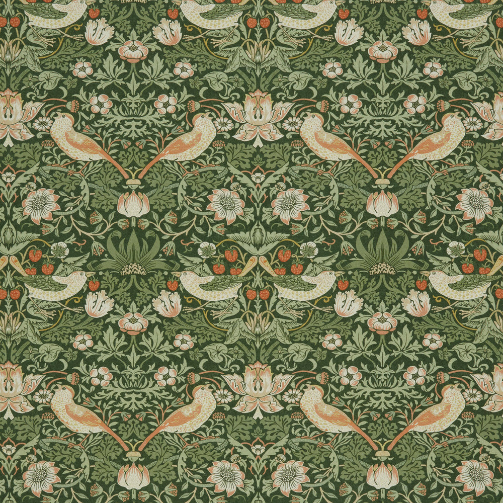 7866 Strawberry Thief 2 Chive by Wmah Fabric Wmah Fabric 7866 Strawberry Thief 2 ChiveFabric WILLIAM MORRIS AT HOME KELMSCOTT GARDENS VOL 1 100%COT SPAIN </p><p>Repeat: H: 18.250, V: 20.375 55 in - Fabric Carolina -