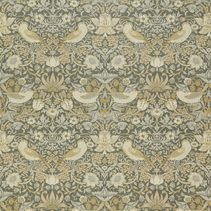 7870 Strawberry Thief Velvet 2 Grey by Wmah Fabric Wmah Fabric 7870 Strawberry Thief Velvet 2 GreyFabric WILLIAM MORRIS AT HOME KELMSCOTT GARDENS VOL 1 100%POL TURKEY </p><p>Repeat: H: 18.000, V: 14.125 54 in - Fabric Carolina -