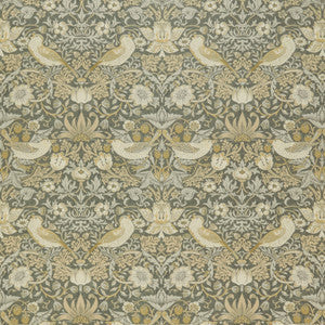 7870 Strawberry Thief Velvet 2 Grey by Wmah Fabric
