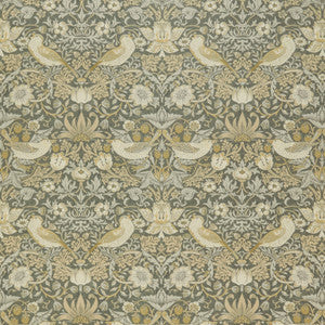 7870 Strawberry Thief Velvet 2 Grey by Wmah Fabric