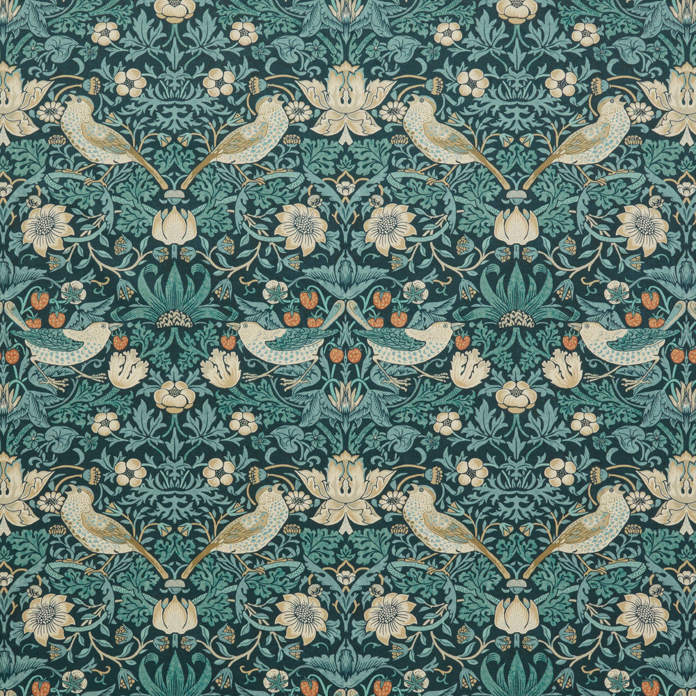 7870 Strawberry Thief Velvet 3 Navy by Wmah Fabric Wmah Fabric 7870 Strawberry Thief Velvet 3 NavyFabric WILLIAM MORRIS AT HOME KELMSCOTT GARDENS VOL 1 100%POL TURKEY </p><p>Repeat: H: 18.000, V: 14.125 54 in - Fabric Carolina -