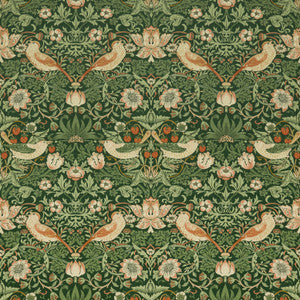 7870 Strawberry Thief Velvet 4 Hunter by Wmah Fabric
