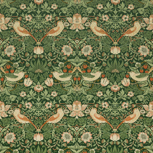 7870 Strawberry Thief Velvet 4 Hunter by Wmah Fabric