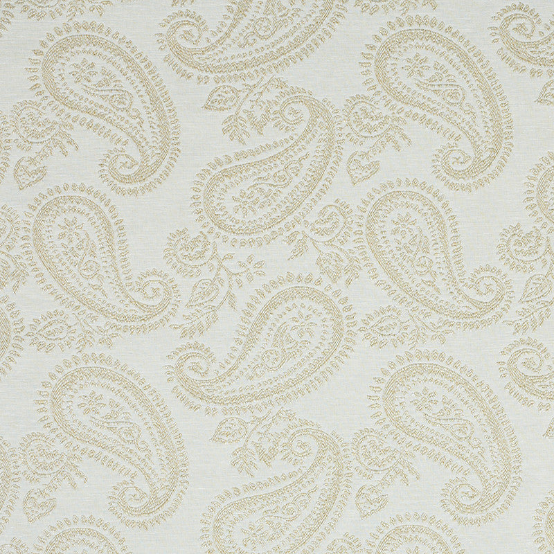 Milena Paisley Natural 78720 by Schumacher Designer Fabric NEW TRADITIONAL II See Sample ITALY - </p><p>Repeat: Horizontal: 13 3/4" (35CM) and Vertical: 13 1/2" (34CM) 55" (140CM) - Swanky Fabrics -