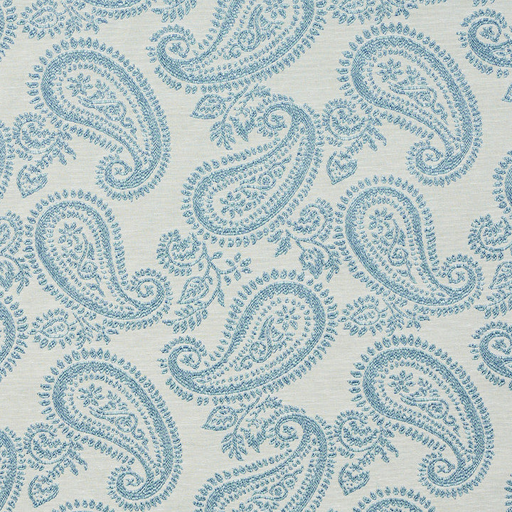 Milena Paisley Sky 78721 by Schumacher Designer Fabric NEW TRADITIONAL II See Sample ITALY - </p><p>Repeat: Horizontal: 13 3/4" (35CM) and Vertical: 13 1/2" (34CM) 55" (140CM) - Swanky Fabrics -