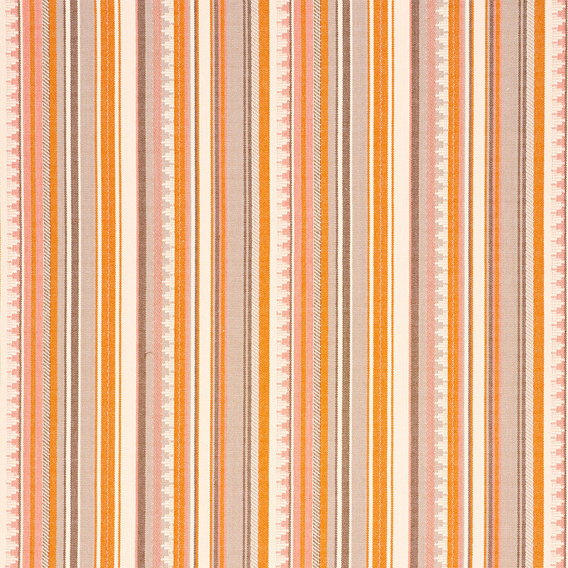 Zuni Stripe Orange & Pink 78732 by Schumacher Fabric TRUE WEST See Sample INDIA - </p><p>Repeat: Horizontal: 14 1/2" (37CM) and Vertical: 4" (10CM) 54 3/4" (139CM) - Fabric Carolina -