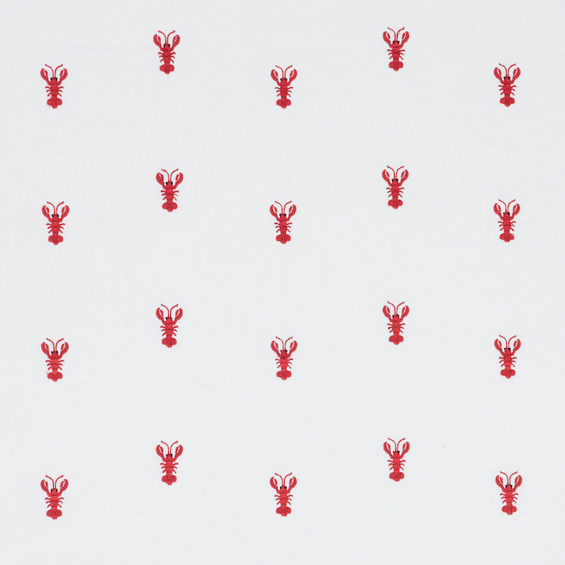 Lobster Embroidery White 78801 by Schumacher Fabric Schumacher Fabric Lobster Embroidery White 78801Fabric COTTON 100% INDIA </p><p>Repeat: H: HORZ. 8 1/2" (22CM) , V: VERT. 5 1/8" (13CM) 57.5 - Fabric Carolina -