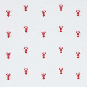 Lobster Embroidery White 78801 by Schumacher Fabric