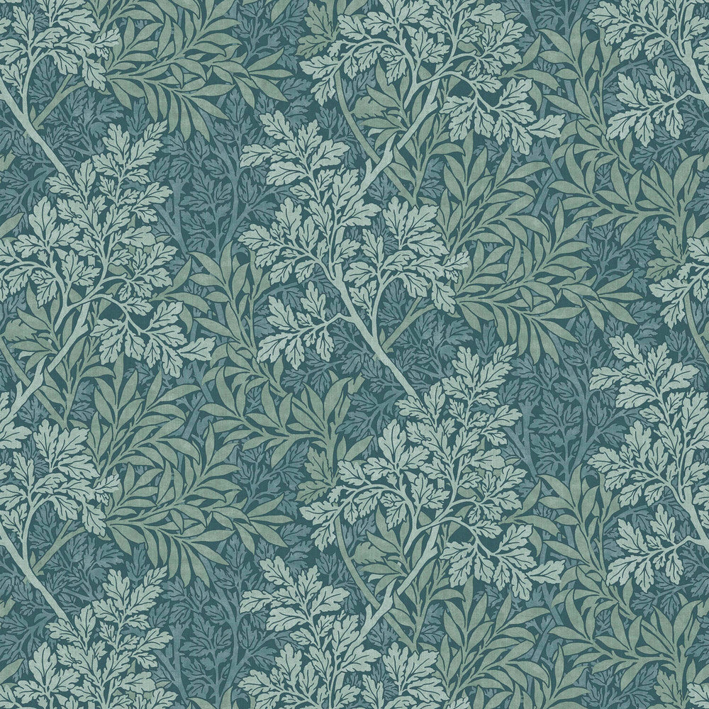 7883 Foliage 4 Teal by Wmah Fabric Wmah Fabric 7883 Foliage 4 TealFabric William Morris At Home Flora & Foliage 100%Cot Spain </p><p>Repeat: H: 27.125, V: 5.125 54 in - Fabric Carolina -