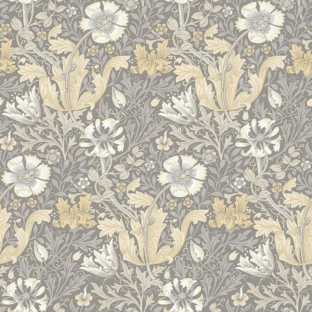 7886 Compton Velvet 4 Silver by Wmah Fabric Wmah Fabric 7886 Compton Velvet 4 SilverFabric William Morris At Home Flora & Foliage 100%Pol Turkey </p><p>Repeat: H: 13.5, V: 25.25 57 in - Fabric Carolina -