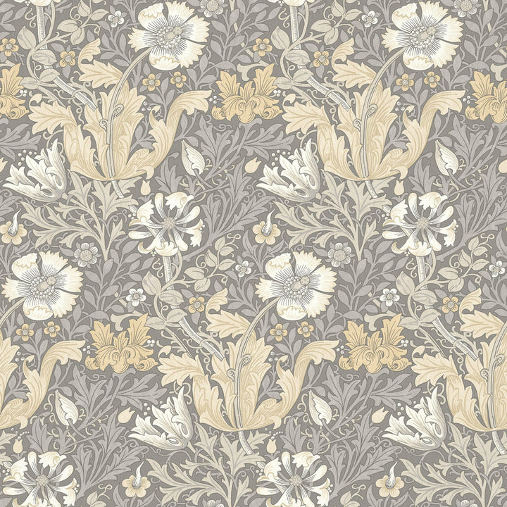 7886 Compton Velvet 4 Silver by Wmah Fabric Wmah Fabric 7886 Compton Velvet 4 SilverFabric William Morris At Home Flora & Foliage 100%Pol Turkey </p><p>Repeat: H: 13.5, V: 25.25 57 in - Fabric Carolina -